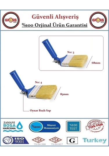 Aldeko Robot Ayarlı Kestirme Boya Fırçası - No: 3