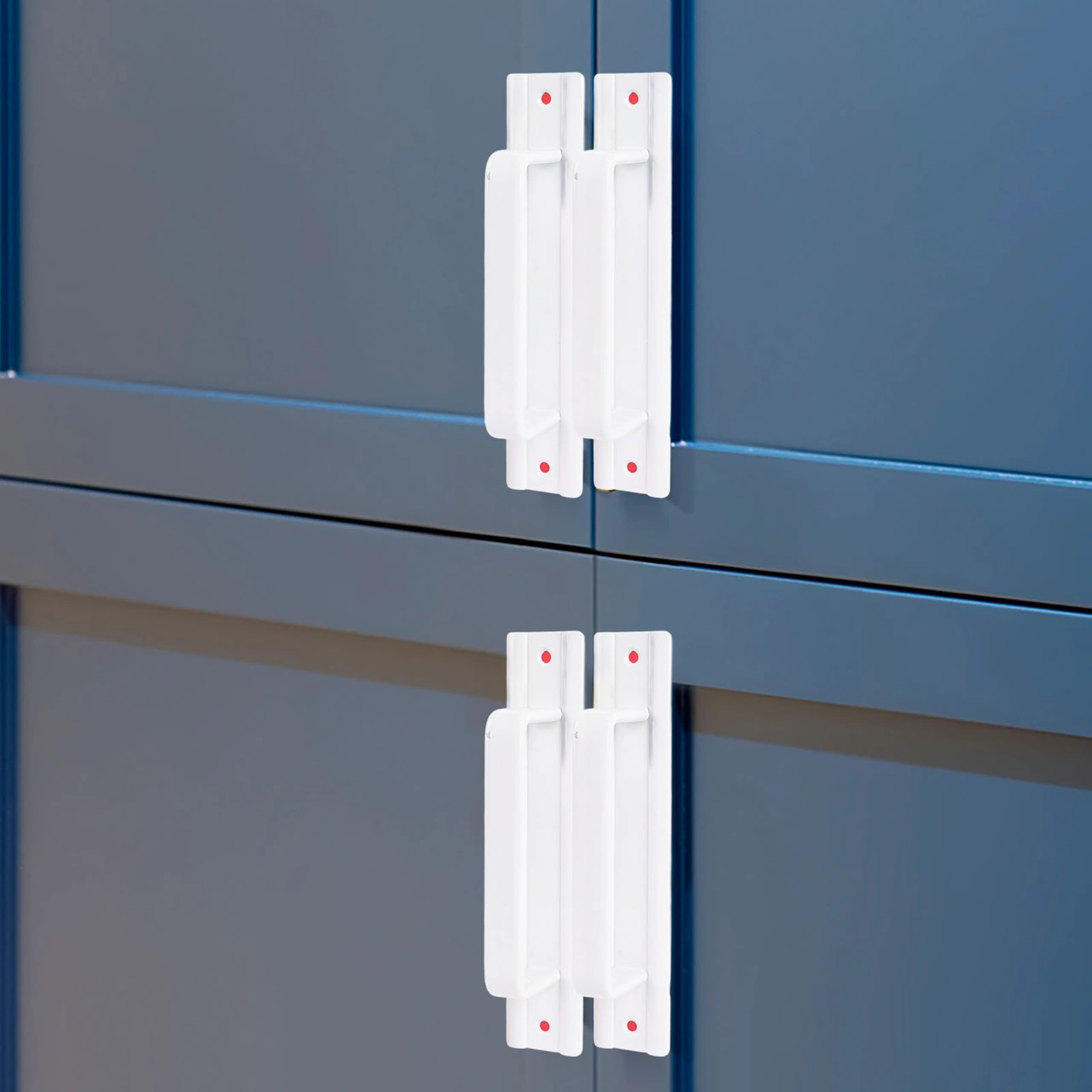 Geeroyoo Alüminyum Çelik Cam Kapı Puller - Dairesel Yumuşak Tutuş - Ev Ofis Kullanıma Uygun - Beyaz Beyaz