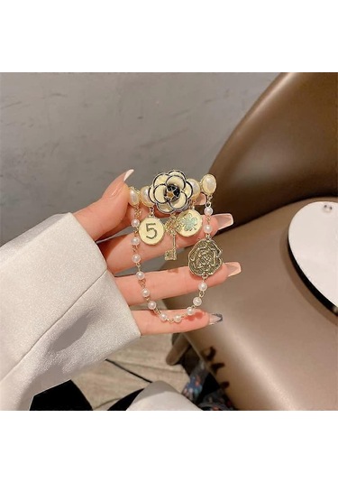 İnci Sarkan Zincir Broş,zarif Yaka İğneleri,kadınlar İçin Vintage Mücevher Hediyesi Çok Renkli