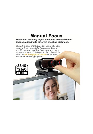 Chuangyinshop Fhd-1080p Webcam Q5 Black Exhqdr Q5 Uhd 4k 120 Derece Genis Acili Usb Kamera Tip C Adaptorlu Tripod