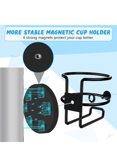 Manyetik Fincan Tutucu, Traktör Biçme Kamyonu Araba Buzdolabı İçin 1 Paket Fincan Tutucu, Mıknatıs Fincan İçecek Tutucu, Siyah