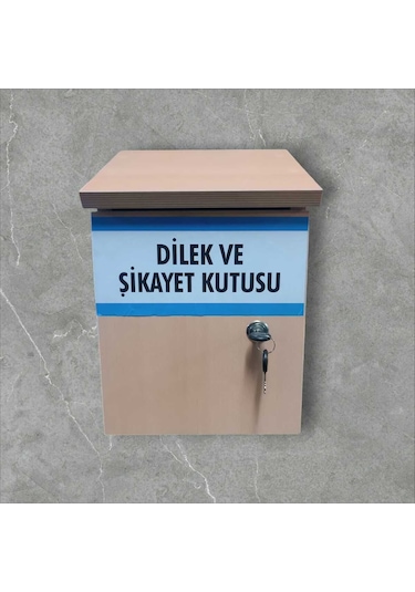 37x24x16 Kilitli Ahşap Dilek Ve Şikayet Posta Kutusu