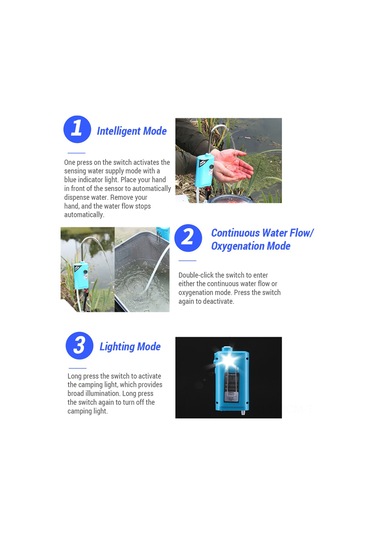 Qingmipy Otomatik Su Alma Balık Tutma Pompa, 1 Ton Su Daşıma Kapasitesi, 6 Saat Oksijenasyon, 36 Saat Aydınlatma, Mavi/beyaz/sarı/yeşil Seçenekli Mavi