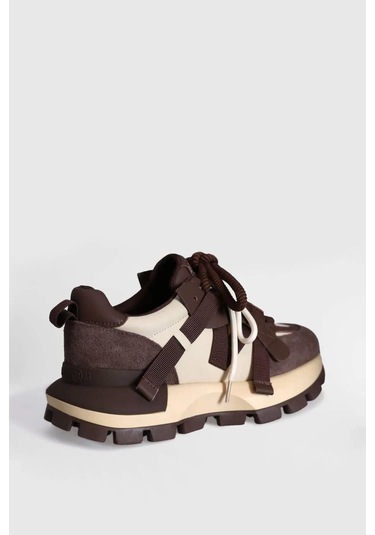 Lufian Yoko Kahverengi Hakiki Deri Kadın Sneaker Ayakkabı Kahverengi