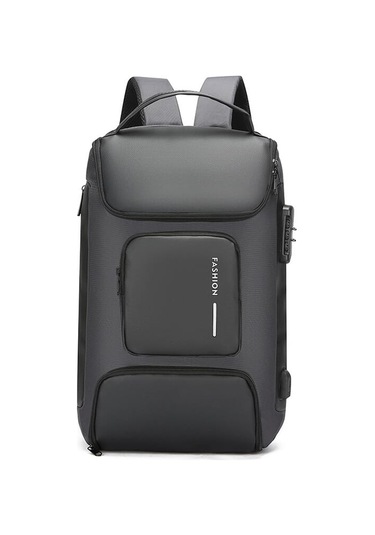 Arion-1330 Çok Amaçlı Büyük Kapasiteli Usb Şarj Portlu 15.6" Laptop Sırt Çantası Gri