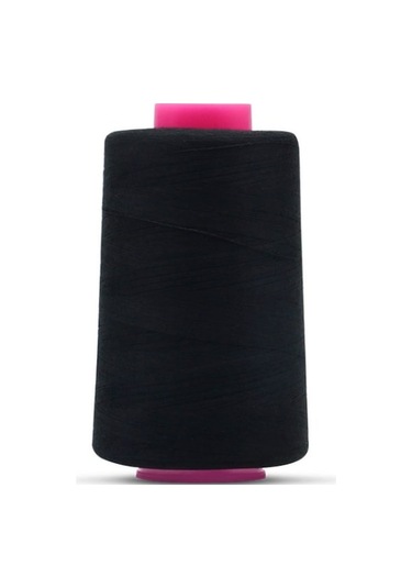 Rogfer 40s/2 Dikiş İplik Giyim Polyesteri 5000 Metre Dikiş Pamuk İpliği Siyah