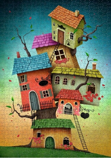 Nova 1000 Parça Soy Ağacı/Fantastik Evler Puzzle - Annnmei