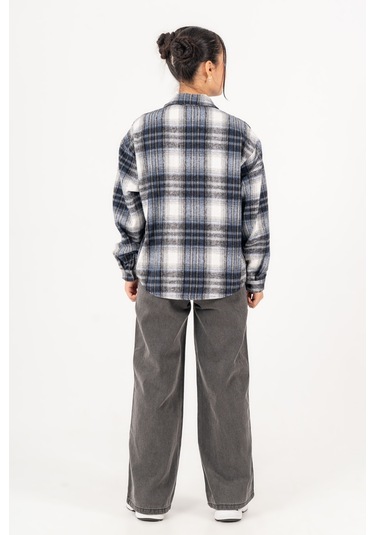 Kız Çocuk Yumuşak Dokulu Kareli Oduncu Gömlek 3172 Siyah