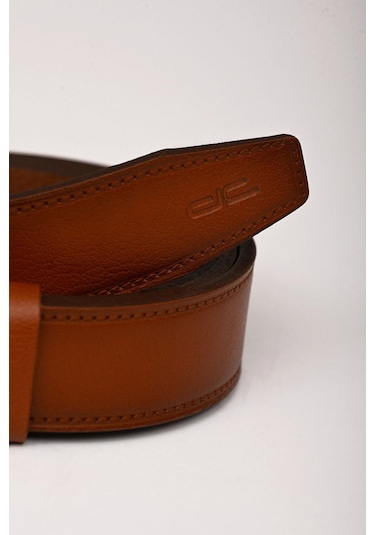 Erkek Hakiki Gerçek Klasik Deri Kemer Taba 112517 001