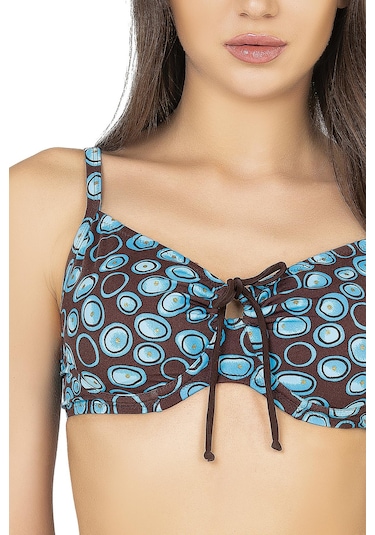 Endeep Kadın Destekli Balenli Yüksek Bel Mavi Bikini Takımı Mavi
