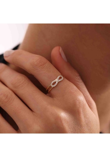 Altın Sonsuzluk Yüzük Yeni T12888 Renkli