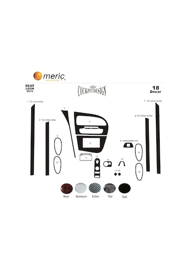 Meriç Seat Leon Ön Torpido Kaplama 18 Parça 2010-2014 (530157898)