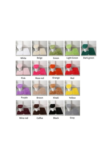 Didadodo 3 Parça Yumuşak Banyo Paspas Seti - Su Emici, Kaymaz Kapağı Ve U Şekilli Halı Haki, Kumaşlı Haki