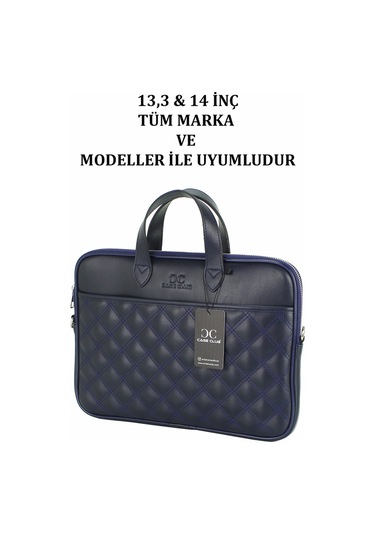 Case Club Macbook Uyumlu Air Pro 13.3" & 14" Inç Uyumlu Lacivert Laptop Evrak Çantası
