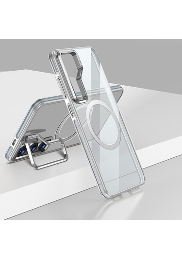 Galaxy S25 Kılıf Magsafe Uyumlu Wlons Standlı Efsane Kapak Gri