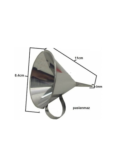 8 Cm Kolonya Hunisi Paslanmaz Huni Laboratuar Huni Metal