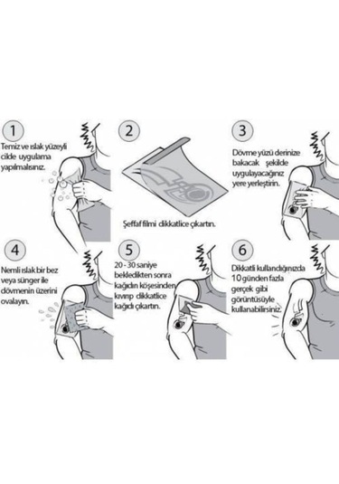 Köpek Bulldog Kaniş Su Geçirmez Kol Bilek Omuz Sırt Geçici Dövme