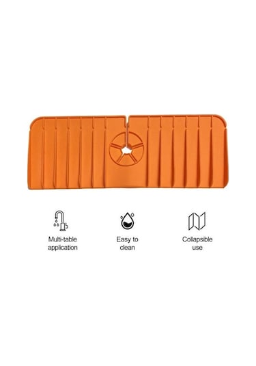 Siyah Çok Fonksiyonlu Silikon Mutfak Drenaj Mat Sıçramaya Dayanıklı Musluk Drenaj Mat Kaymaz Katlanabilir Lavabo Yüzey Koruyucu