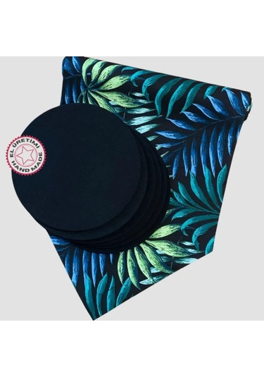 Uretti - Nebile 2034 - El Yapımı Siyah Runner - 6'lı Supla Amerikan Servisi Takım Siyah