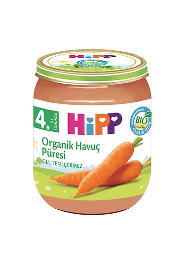 Hipp Organik Havuç Püresi 4+ Ay Kavanoz Maması 125 G