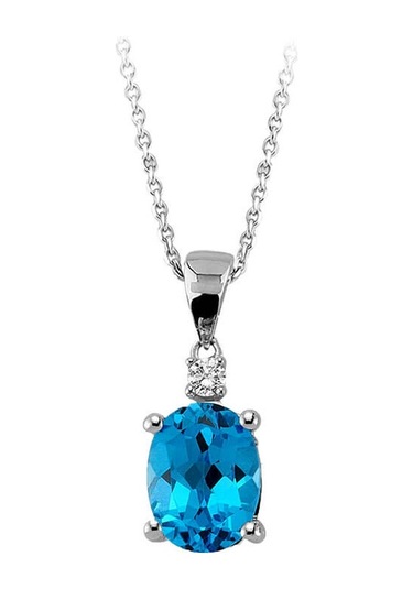 Sirius Mavi Topaz ve Pırlanta Taşlı Kolye 0804P0020