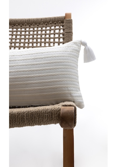 Koza Home Dolce Ekru Şönil Saç Örgü Yastık 35x55 5041