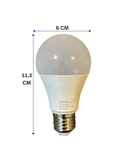 Osaka 10w 75w 3000k Günışığı E27 Duylu Dim Edilebilir Led Ampul 2 Adet
