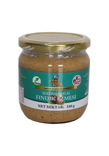 Adress Fındık Şekersiz Doğal Fındık Ezmesi 350 G