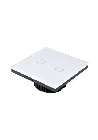 Pazly 86mm 2 Gang Cam Panel Dokunmatik Ev Anahtarı, Rf433 Uzaktan Kumanda, 110v-240v Siyah