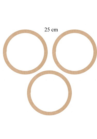 Vedemo Ham Mdf Vidasız 25 Cm Çapında 3 Lü Kasnak Seti Düş Kapanı