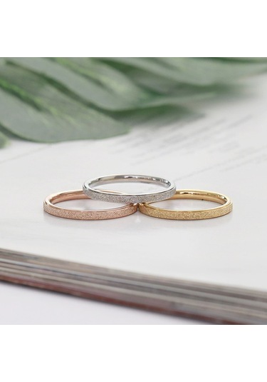 Sones Three Lifetimes Titanyum Çelik Çift Yüzükler Çok İnce Buzlu Yüzük, Boyut: Abd Boyutu 4 Altın