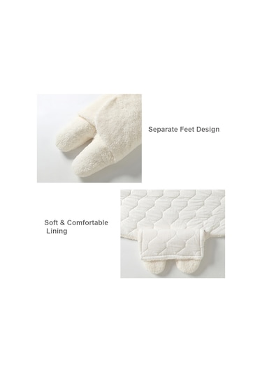 Dianziye Bebek Kışlık Kalın Sherpa Uyku Tulumu - Ayak Bölmeli, Pamuklu Polyester, Kahverengi, M Bedeni 0-3 Ay Haki