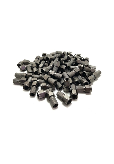 Electroon Rg6U6 Siyah Contalı F Konnektör - 100Adet