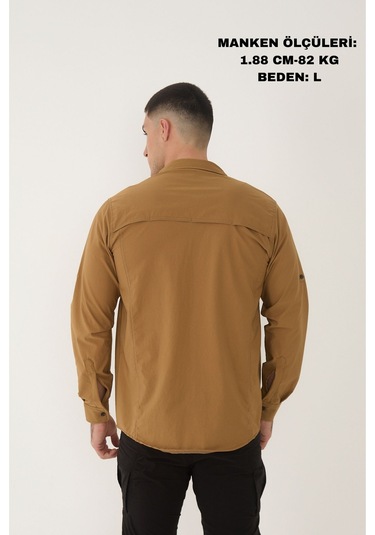 Camp Scoutland Camp387 Outdoor Tactical Rahat Ve Kullanışlı Su İticili Erkek Taktik Gömlek Hardal