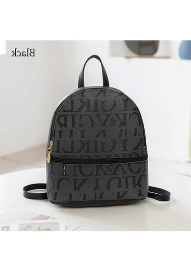 Ganzhoushop Sırt Sırt Sevimli Omuz Mektup Küçük Kadın Çok Çantası Çantası Çantası Black Bayanlar Baskılı Amaçlı Lr Siyah