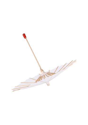 Shineyee Beyaz Kağıt Şemsiye 20cm - Ahşap Kemikli, Dıy Boyama İçin Uygun, Anaokulu Ve Sınıf Aktivitesi Gereci