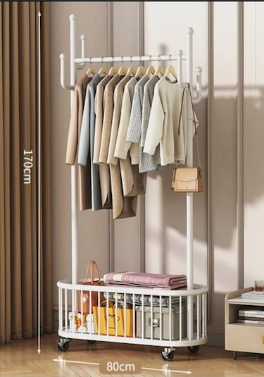 Oval Konfeksiyon Askılığı Siyah Askılık Ayaklı Askılık Kıyafet Askılığı Siyah