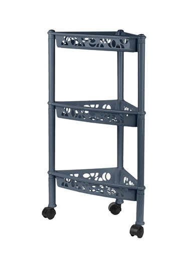 Keeplex Köşe Raf 3 Bölmeli Tekerlekli 364797886 Gri