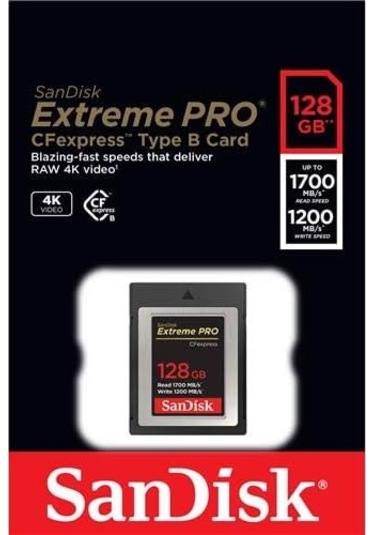 Sandısk 128gb Cfexpress Xod Extreme Pro Kart Açık Mavi