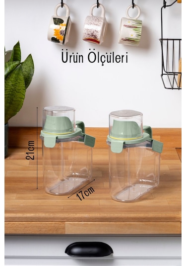 Contalı Sızdırmaz Erzak Saklama Kabı / 1100 Ml / Yeşil - Tekli Yeşil