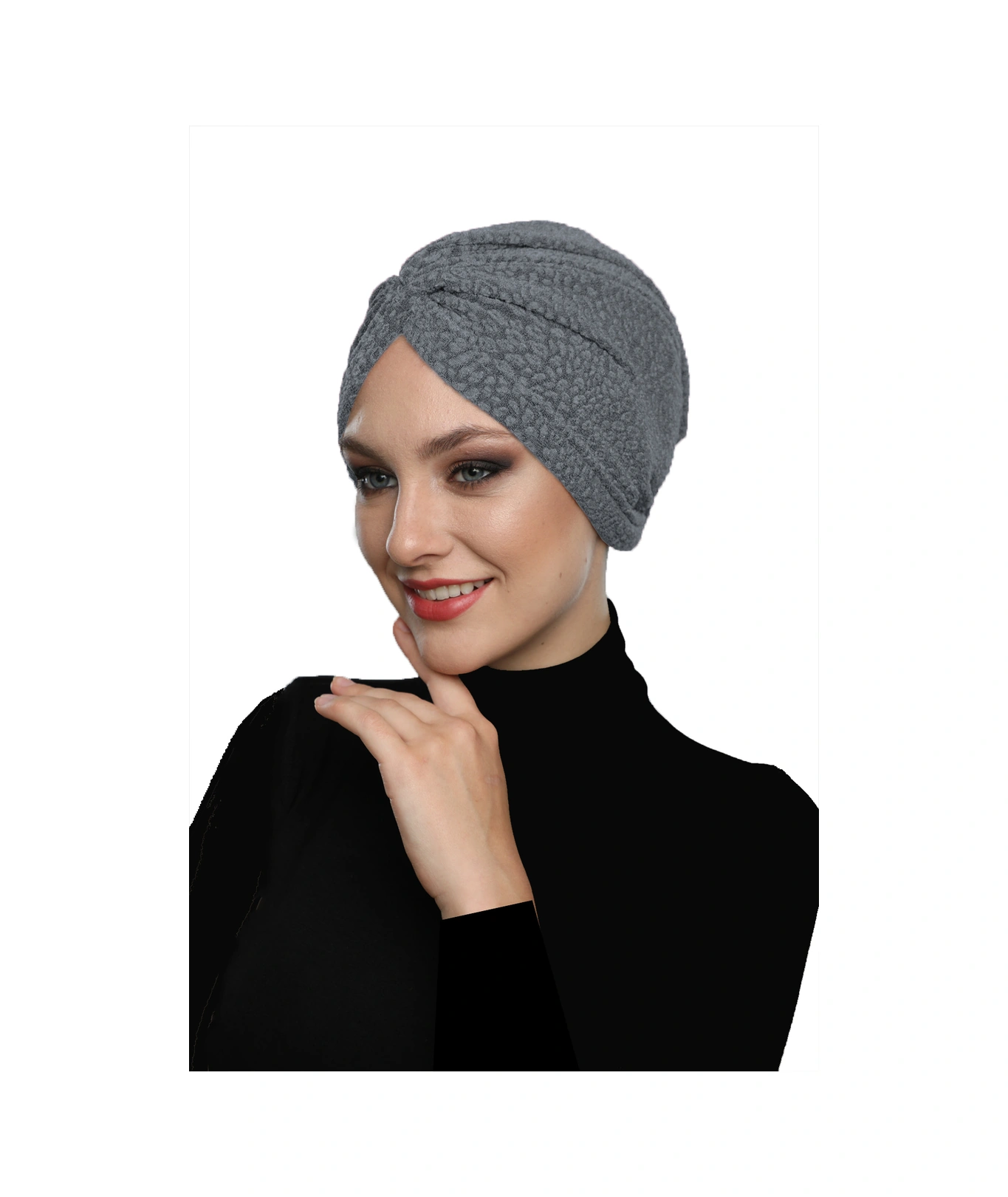Brokar W Gri Hazır Türban Tesettür Bone Gri