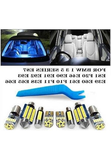 Flybuy Araba Led Iç Aydinlatma Kiti Canbus Bmw 1 3 5 Serisi E87 E81 F20 E46 E90 E91 6000k Buz Mavisi F10 10-16 -13p 1 Adet 1 Adet