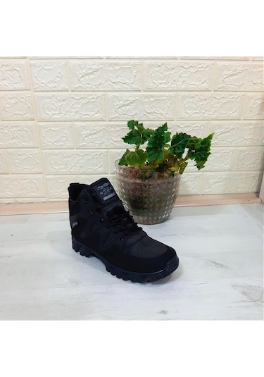 Sky Blue Siyah 0050 Fermuarlı Bağacaklı Kaymaz Erkek Bot 001