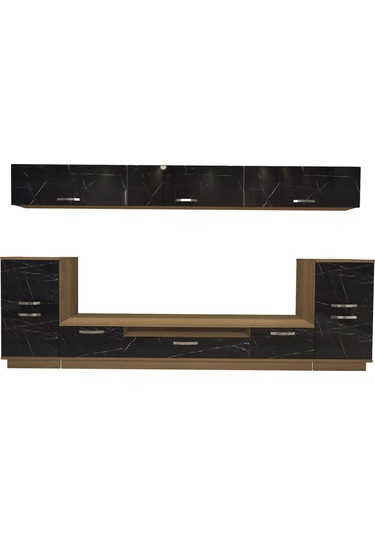 Decoraktiv Trendstyle 9 Mdf Tv Ünitesi Tv Sehpası Pera - Siyah Mermer