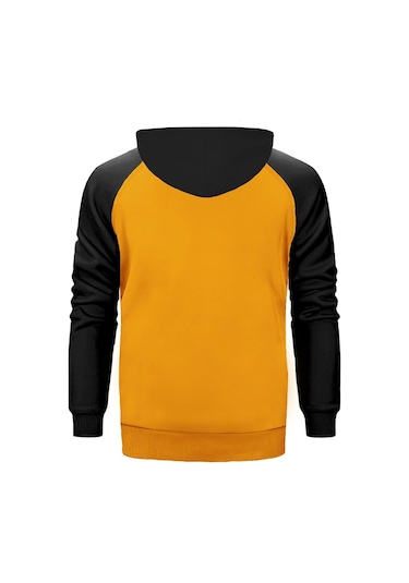 Avengers Logo 2 Sarı Reglan Kol Kapşonlu Sweatshirt Sarı