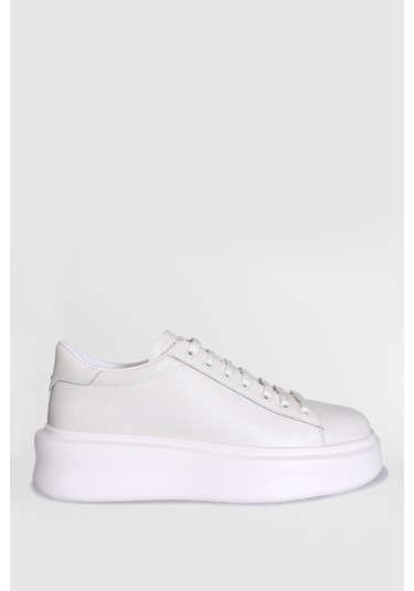 Lufian Erkek Gage Deri Sneaker Ayakkabı 112230205 Beyaz Beyaz