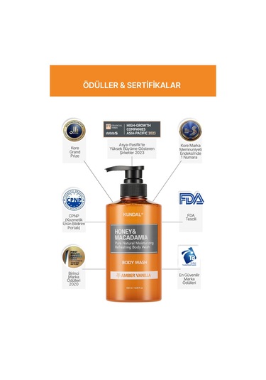 Kundal Honey & Macadamia Amber Vanilla Pure Body Wash 500 ML