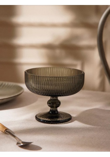 Sl Home Modern Ayaklı Cam Kreme Lüks 300 Ml, Grafit 239405392