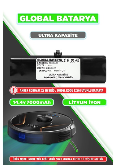 Anker Eufy Robovac X8 Hybrid Uyumlu Batarya 7000mah