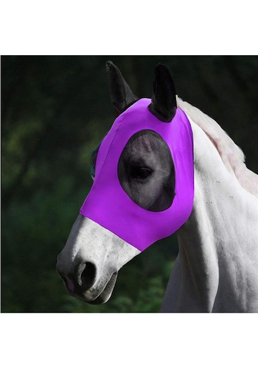 Mavi 1 Adet At Maskesi Sivrisinek Sineği Nefes Streç Dayanıklı Elastik Binicilik Malzemeleri Sürüş Donanımları